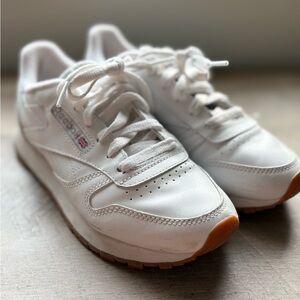 Reebok Classic White Sneakers with Tan Soles